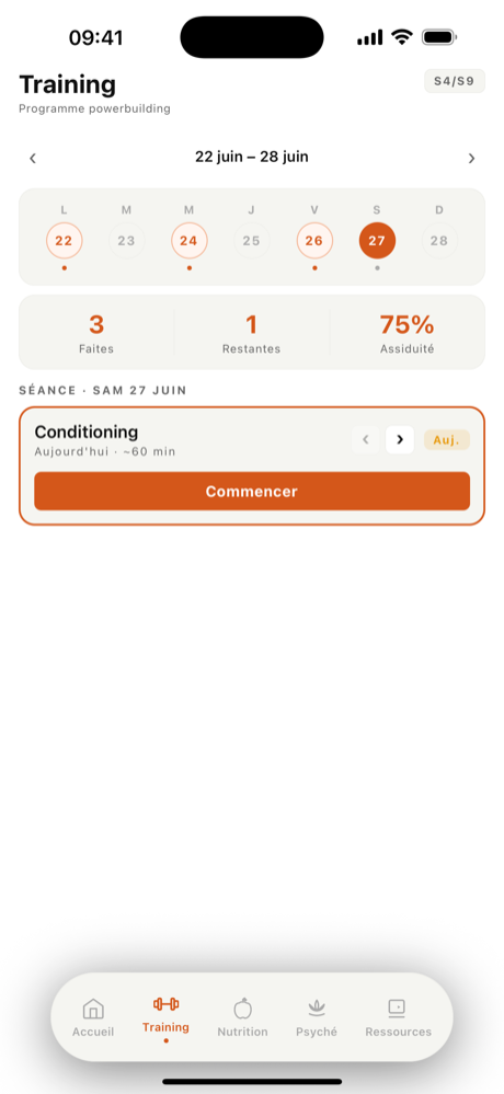 Écran d'une application mobile créée par Eurekia