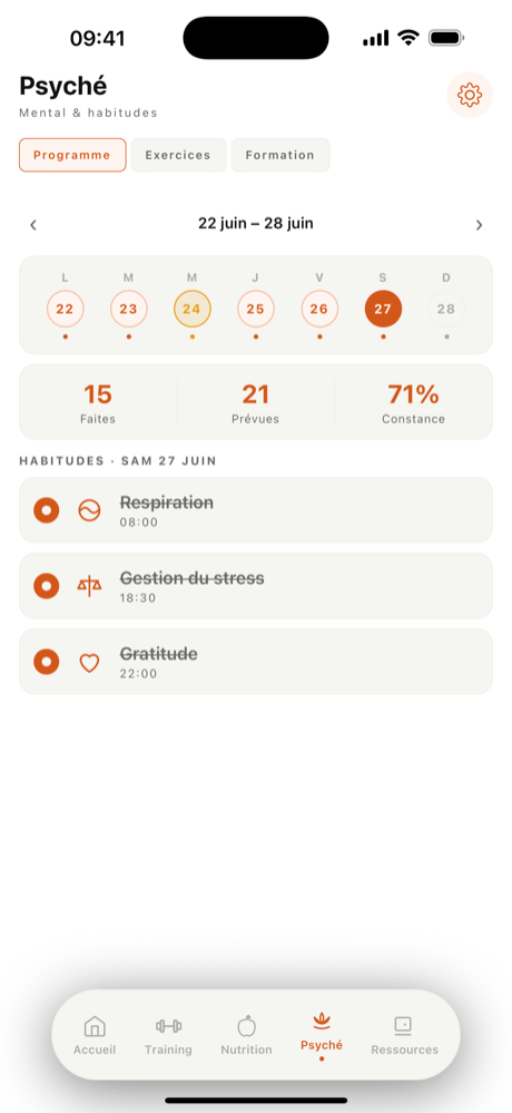 Écran d'une application mobile créée par Eurekia
